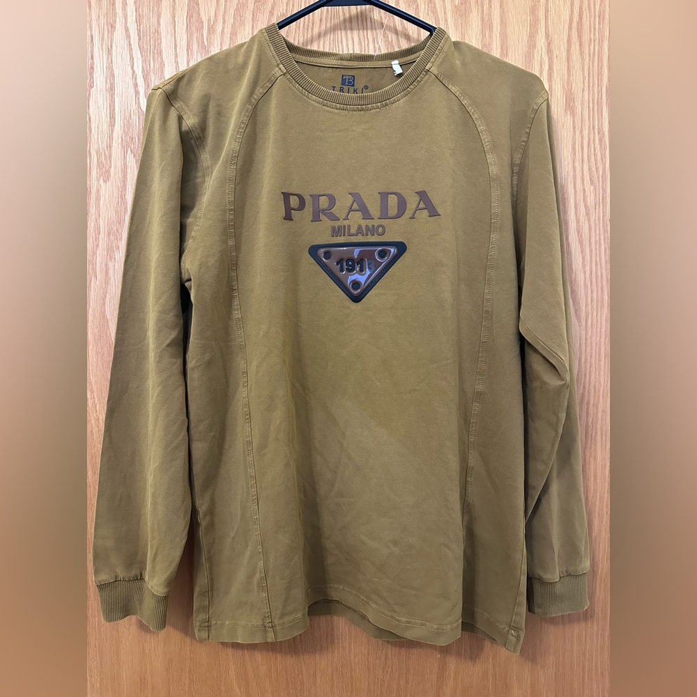 Iconic Triangle logo Men's tan Long Sleeve Shirt